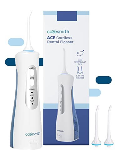 Caresmith Ace Cordless Flosser | 3 Pressure Settings | IPX7 Waterproof | Power Flosser