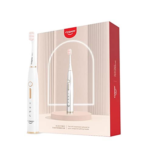 Colgate Advanced Electric Toothbrush for adults 33 combos 4 modes 10 intensities Includes Travel case and 2 Brush Heads Convenient USB ,DC Charging Premium Electric Toothbrush,Dawn white