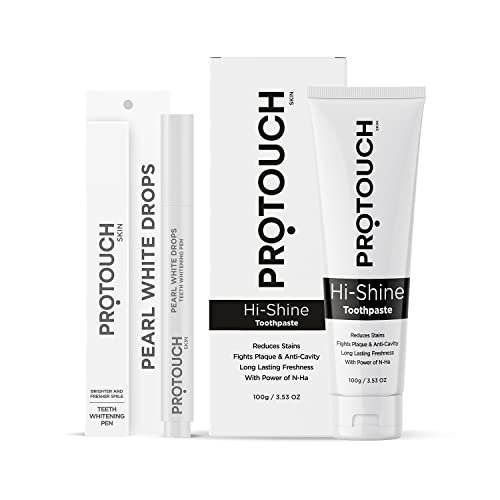 PROTOUCH Teeth Whitening Duo | Teeth Whitening Pen | Hi Shine Toothpaste | Teeth Whitening, Cavity Prevention and Superior Cleaning