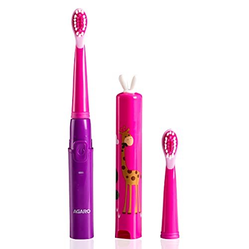 AGARO REX Sonic Electric Kids Toothbrush with 3 Brushing Modes & Rechargeable Battery, Power Tooth brush, (Purple)