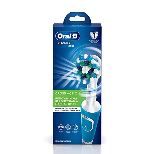 Oral B Vitality 100 Blue Criss Cross Electric Rechargeable Toothbrush for Adults Powered by Braun