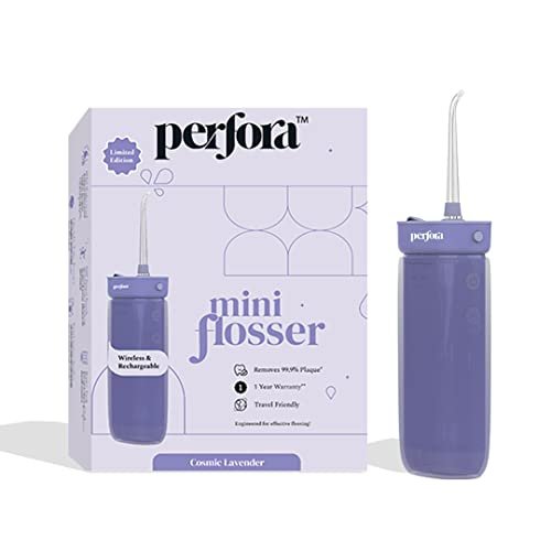 Perfora Mini Water Dental Flosser for Teeth Oral Care | Portable Power Flossers Water Jet | 170ml Optimum Water Tank | 3 Modes | IPX7 Waterproof | 2 Nozzles