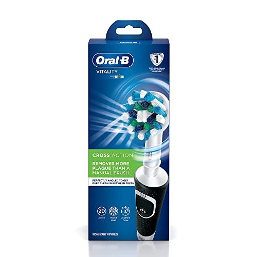 Oral B Vitality 100 Black Criss Cross Electric Rechargeable Toothbrush for Adults Powered by Braun